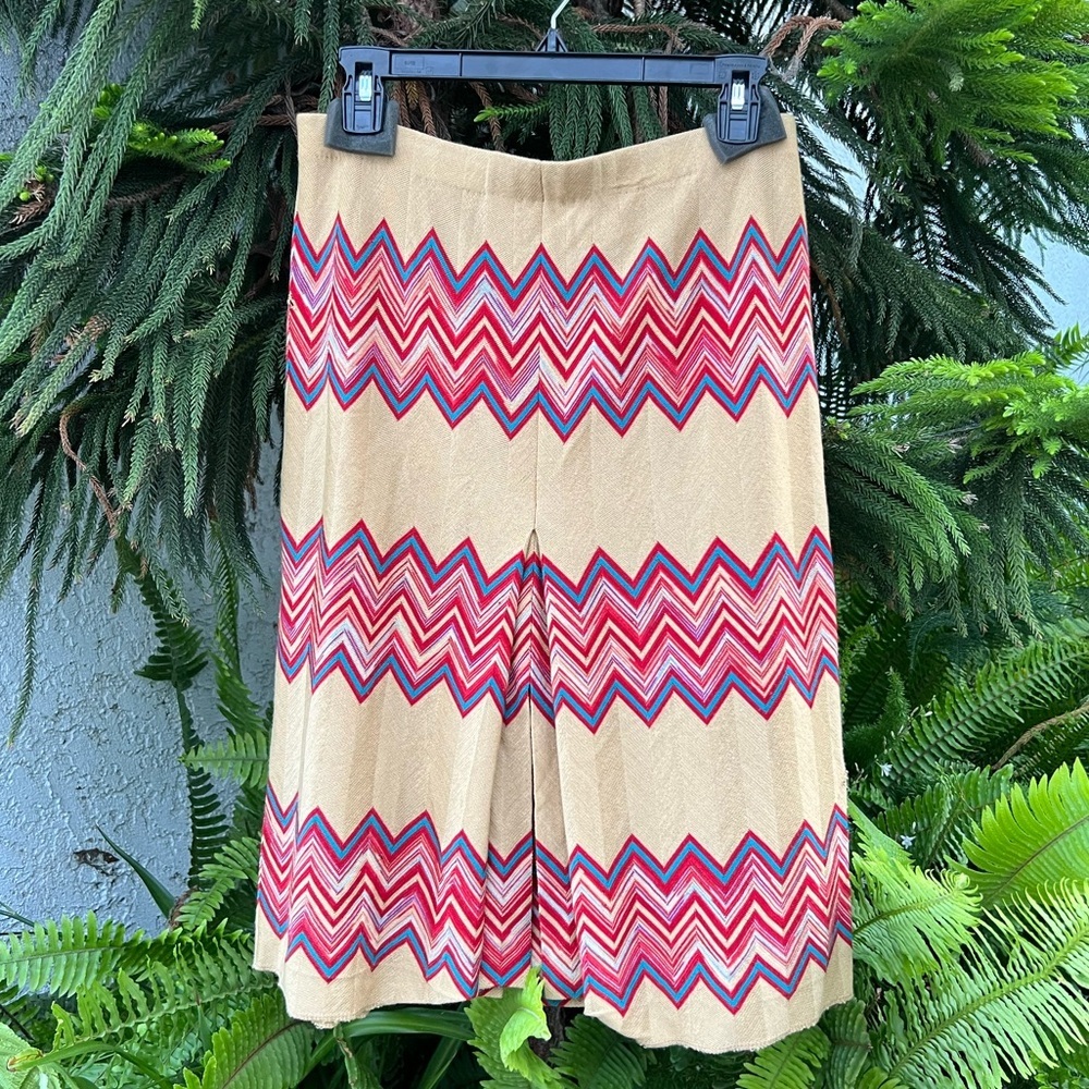 90s Missoni Chevron Striped Knit Skirt | Wool Blend | Made in Italy
